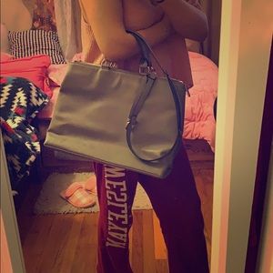 Zara laptop bag long strap saffiano leather